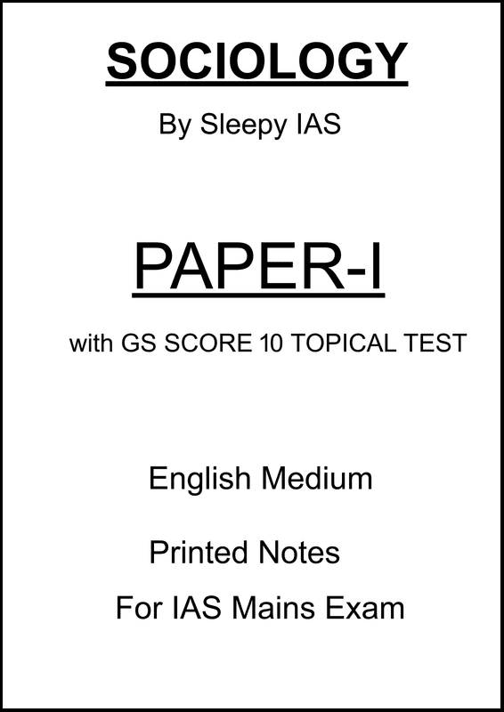 Sleepy IAS Sociology Optional Paper-I Printed Notes + GS SCORE Topical 5 Tests for UPSC Mains 🔹 Alt Text: Sleepy IAS Sociology Optional Paper-I Notes with GS SCORE Topical 5 Test for UPSC Mains