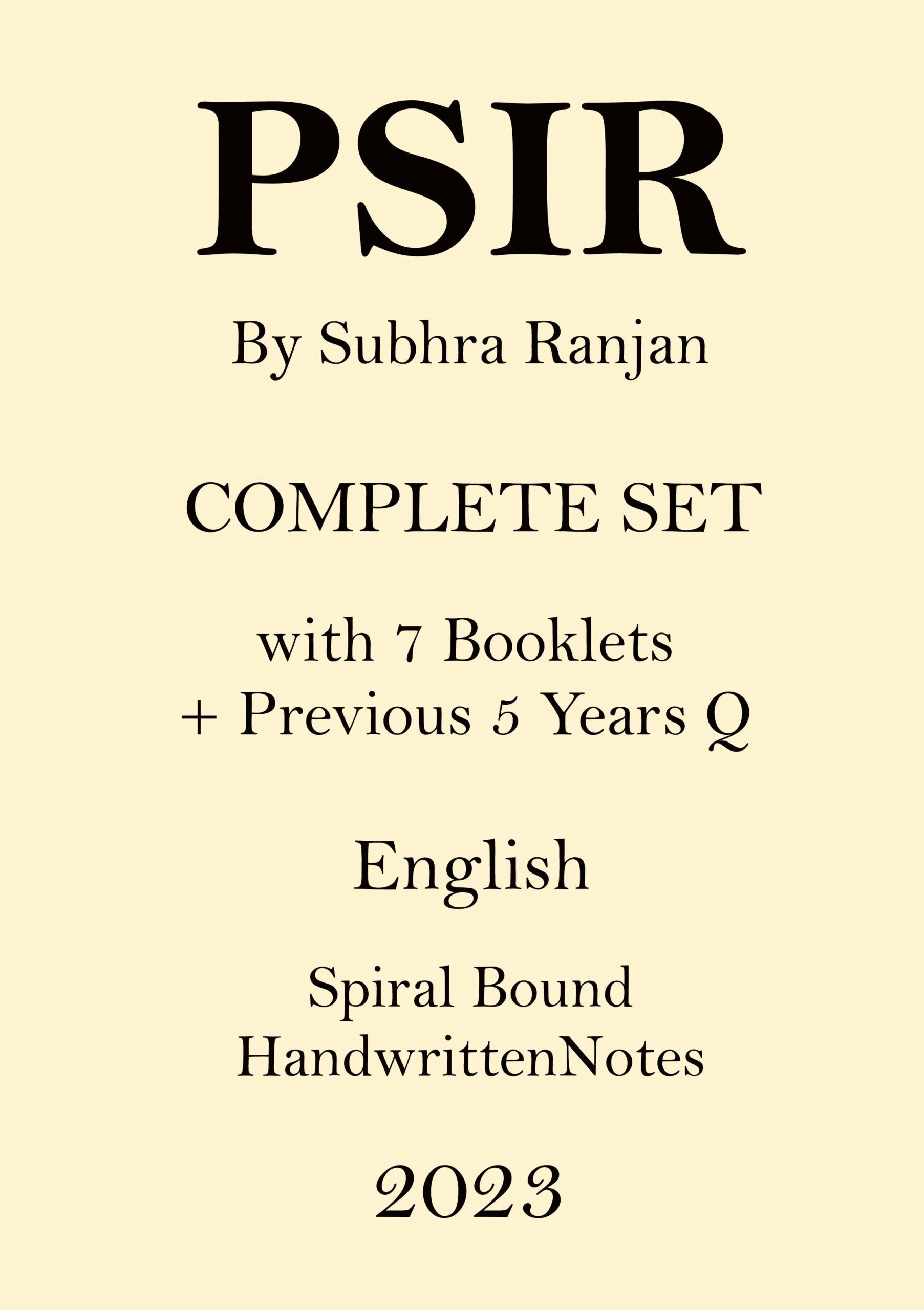 Subhra Ranjan Full Set PSIR Optional Handwritten Notes with Previous 5 Years Q in English for IAS Mains subhra-ranjan-full-set-psir-optional-class-notes-with-pre-5pyq-for-upsc-mains